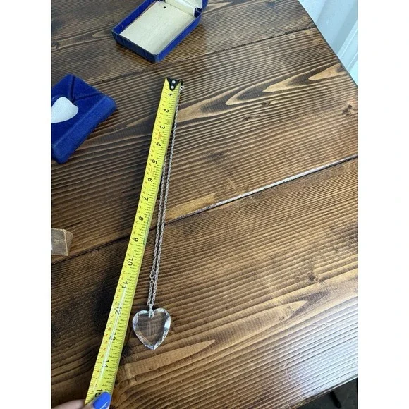 Vintage Gorham Full 32% Leaded Crystal Pendant Austria Necklace "N" Engraved - Picture 3 of 3